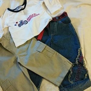 Harley Davidson Top, Jeans, & Khaki's